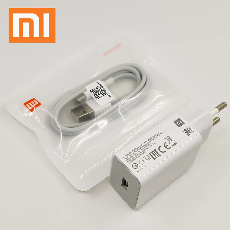 Cargador Xiaomi MDY-11-EX usb-a de pared con cable carga rápida blanco