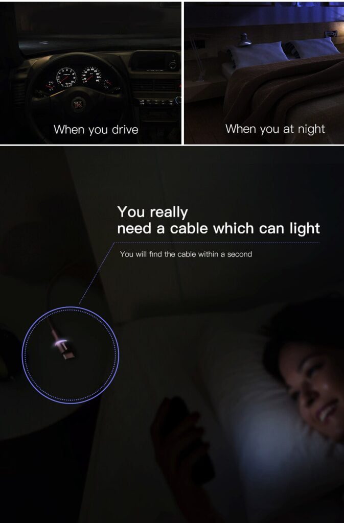 Baseus Cable USB tipo C - Carga rápida QC3.0 (color Rojo 2 Metros)